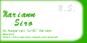 mariann siro business card